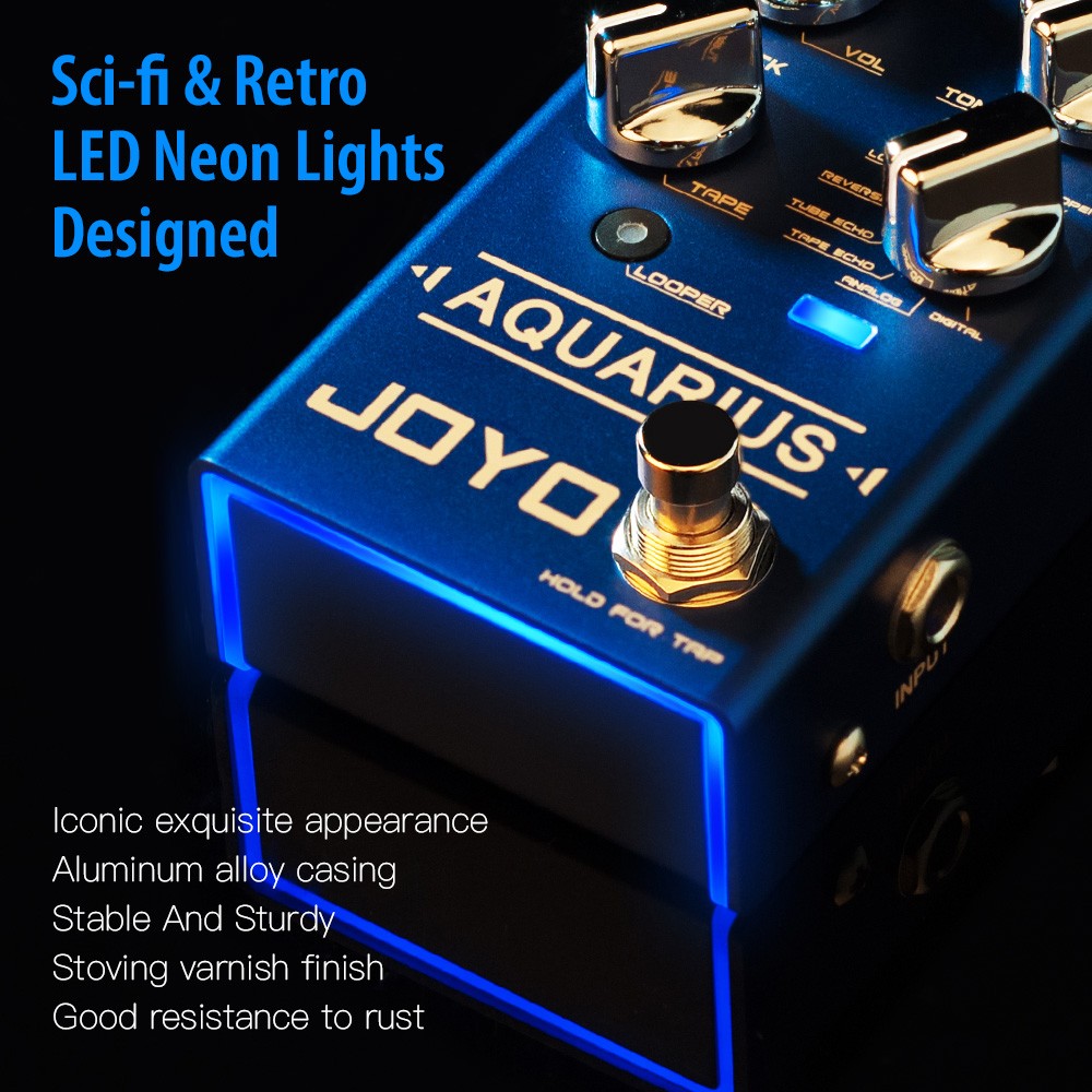 JOYO Digital Delay Effect Pedal with Looper 8 Digital Delay Effects OPEND