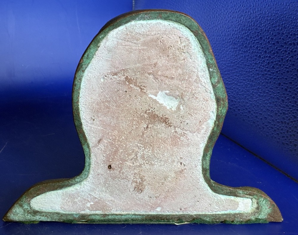 1915 Bronze Native American Portrait Bookends