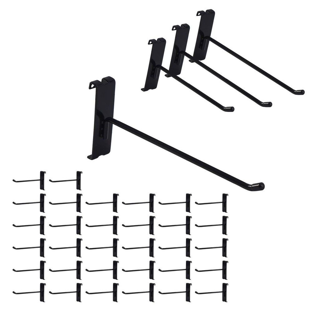 32 PCS 6 Black Gridwall Hooks, Heavy Duty Display Hook, Grid Wall Panel, Peg