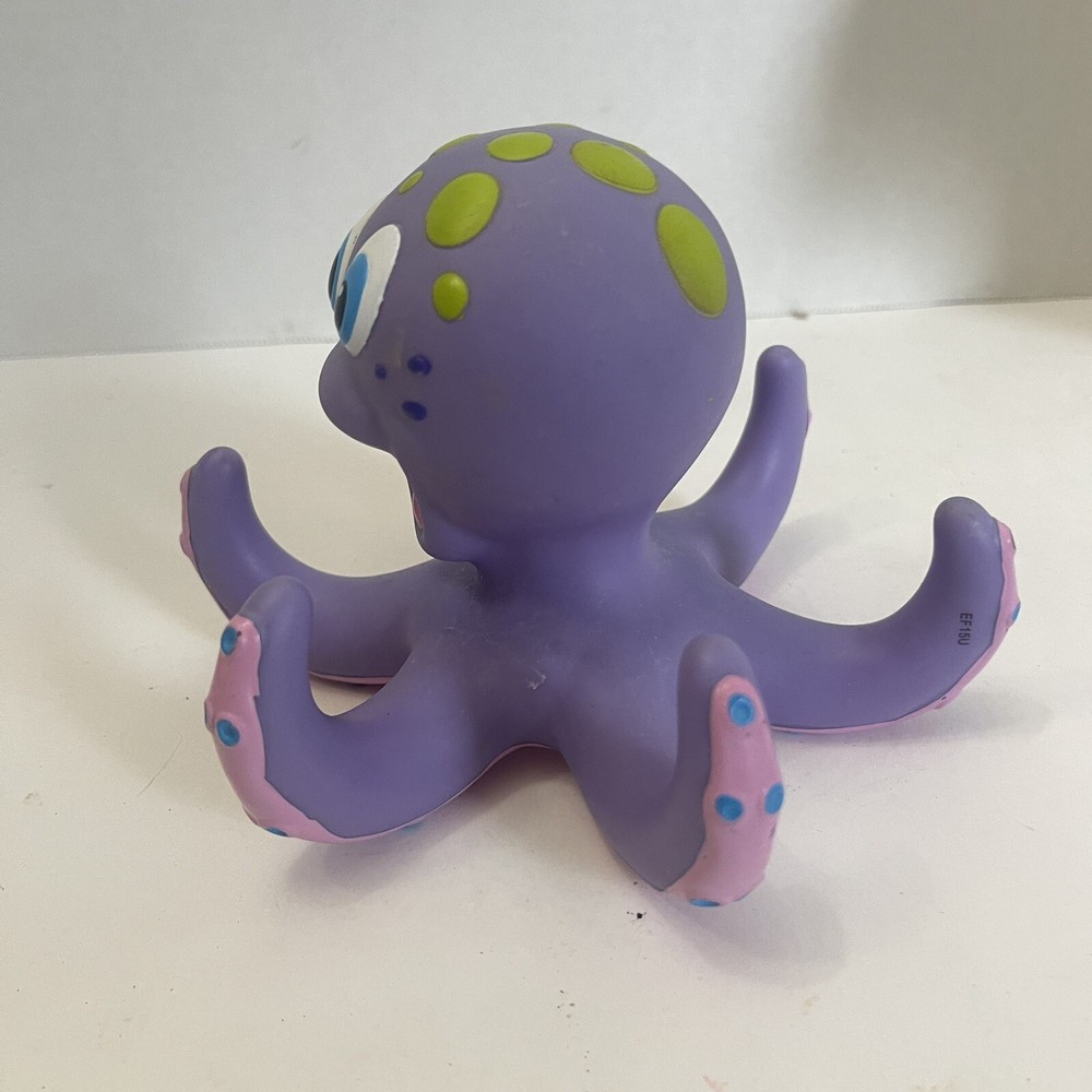 Nuby Floating Purple Octopus 2010 Interactive Rubber Bath Toy