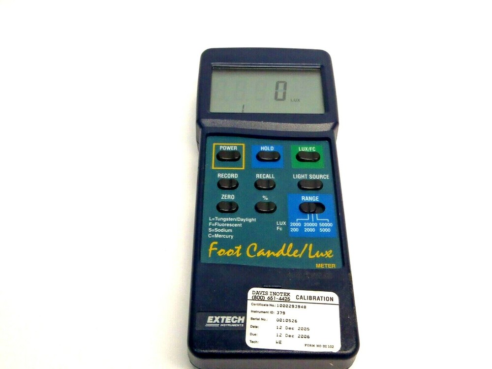 Extech 379 Foot Candle Lux Meter 2000-50000 Range Missing Battery