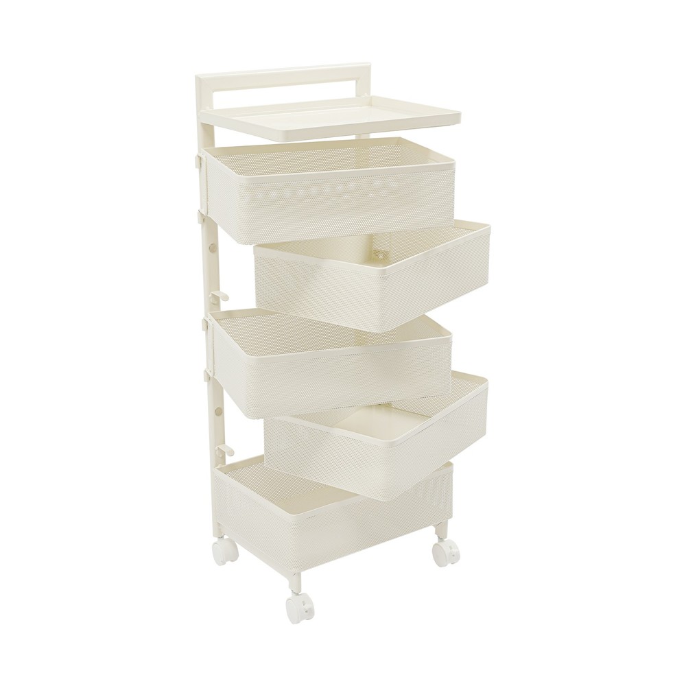 Rotating Storage Rack, Kitchen Organizer With Rotating Basket