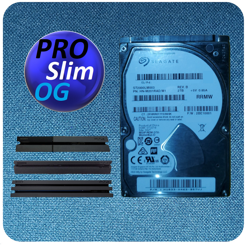 PS4 Pro, Slim & OG Internal 2TB Hard Drive w USB OS Option