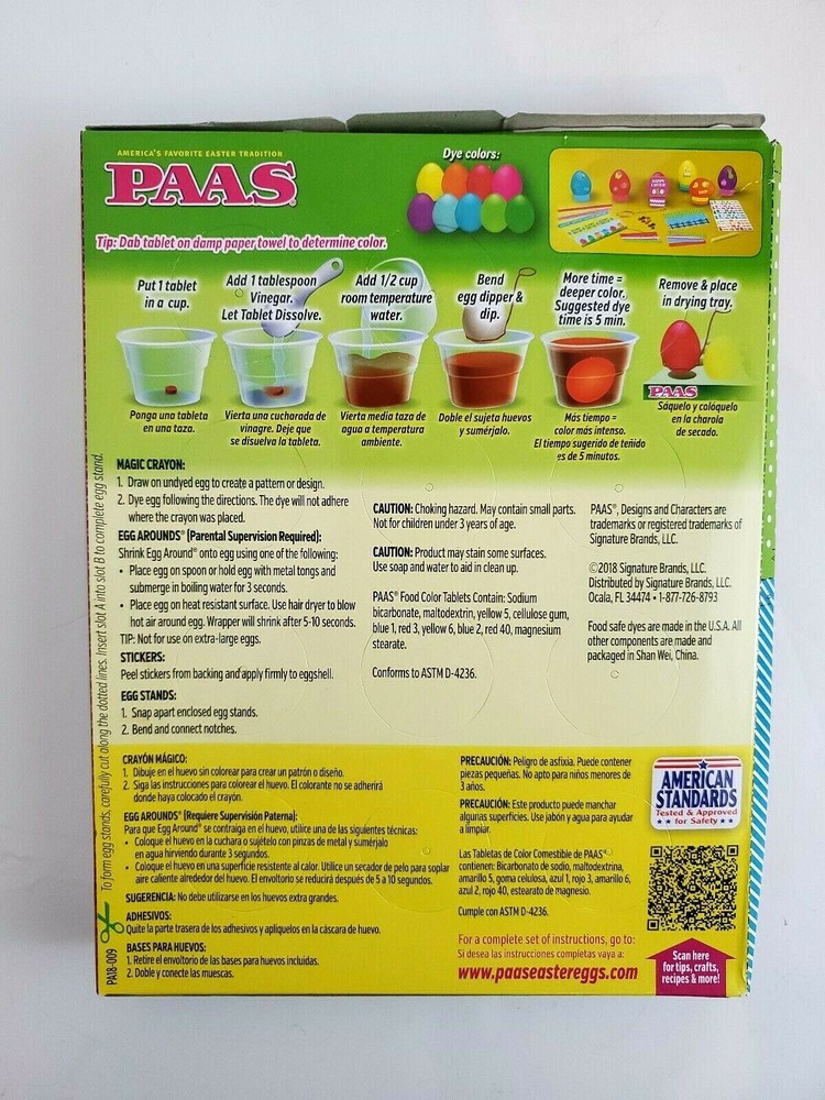 One (1) PAAS® DELUXE Easter Egg Coloring Kit - New & Sealed