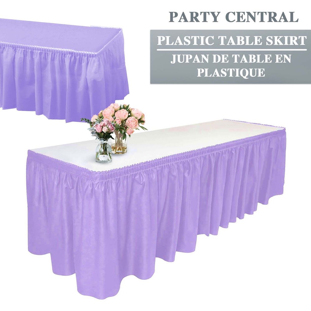 Plastic Table Skirt 29"x14ft for Rectangle Tables Disposable/Reusable BPA Free
