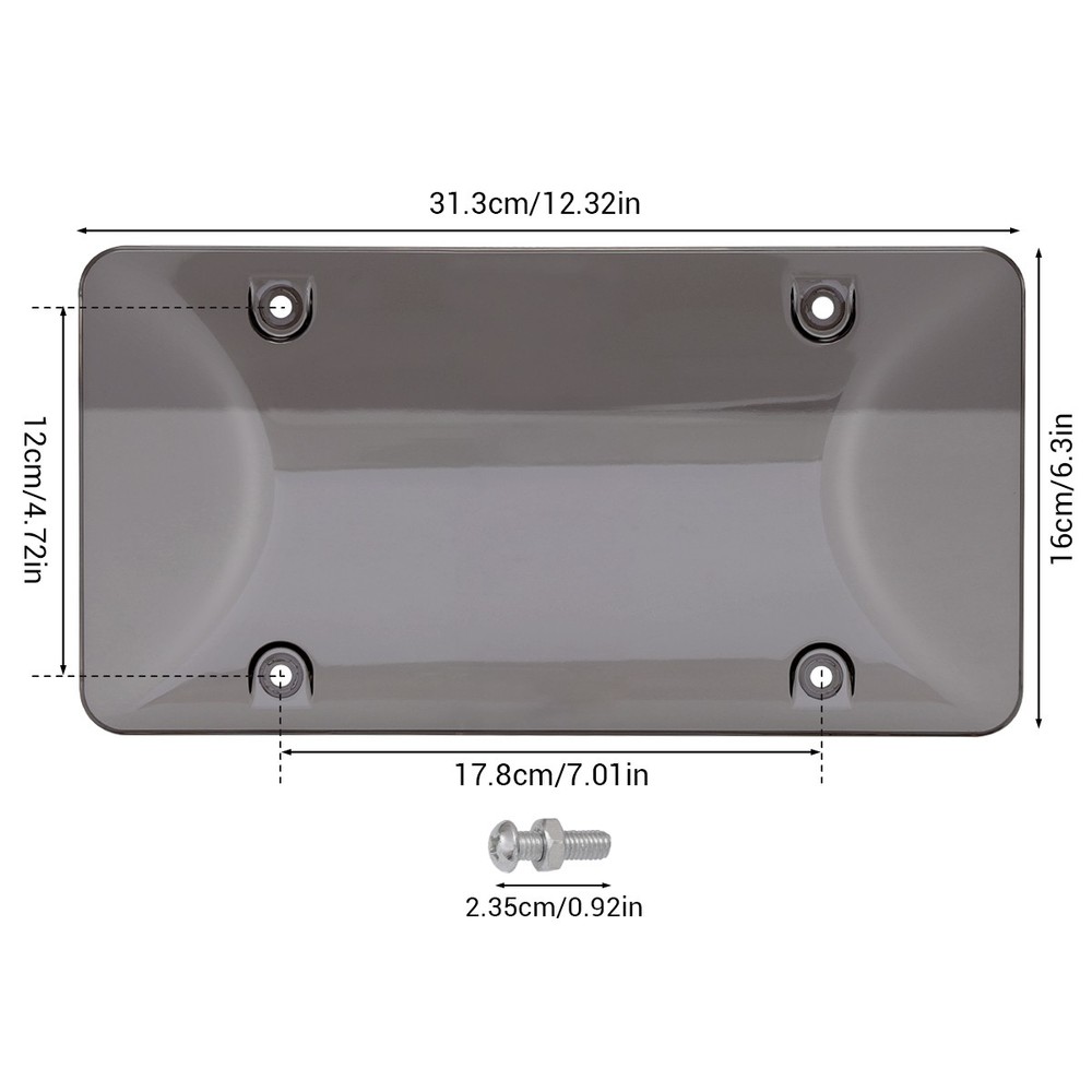 2PCS Unbreakable License Plate Bubble Covers Universal Fitment Protector License