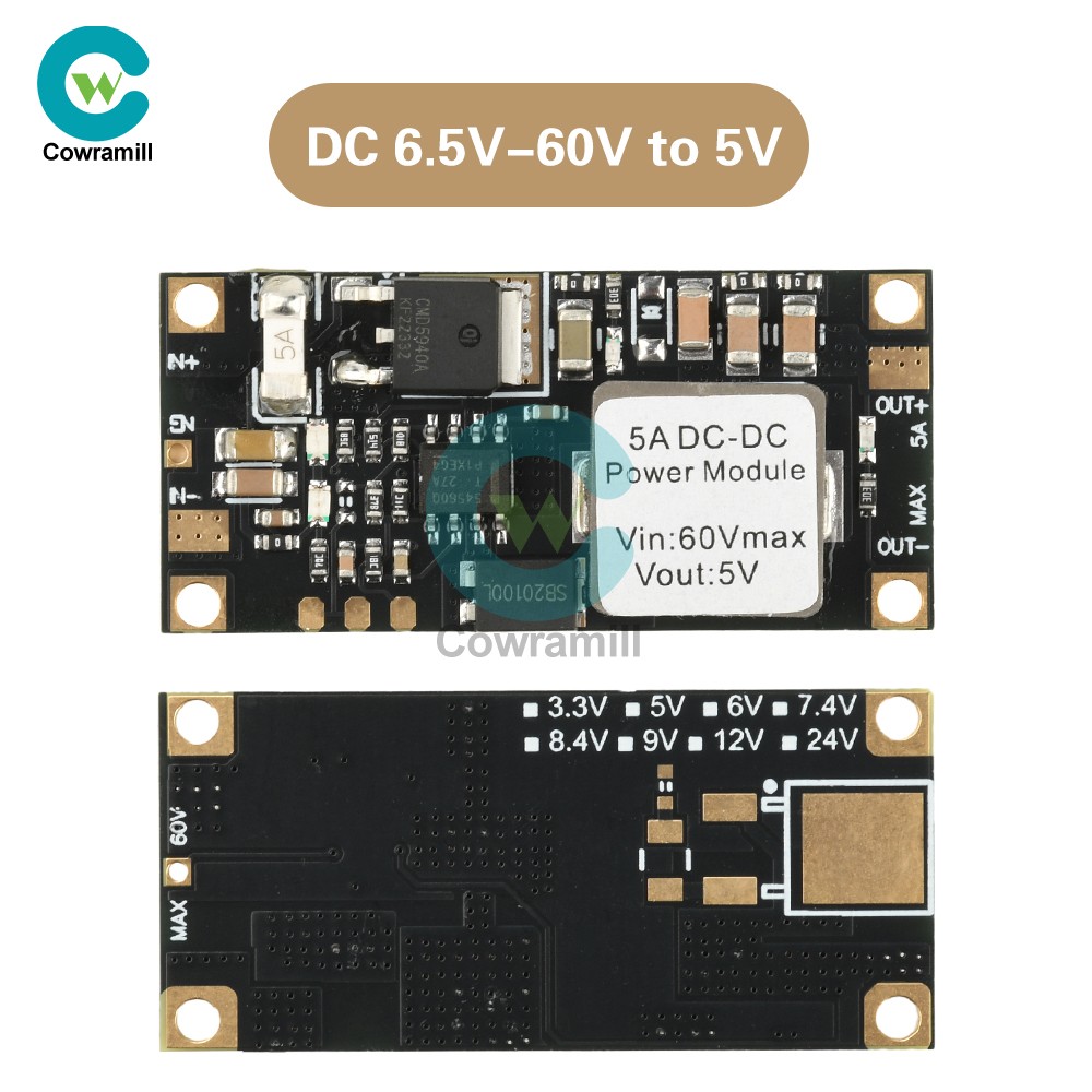 DC-DC Step-Down Module 6.5V-60V to 5V/12V 5A Buck Step-Down Power Supply Module