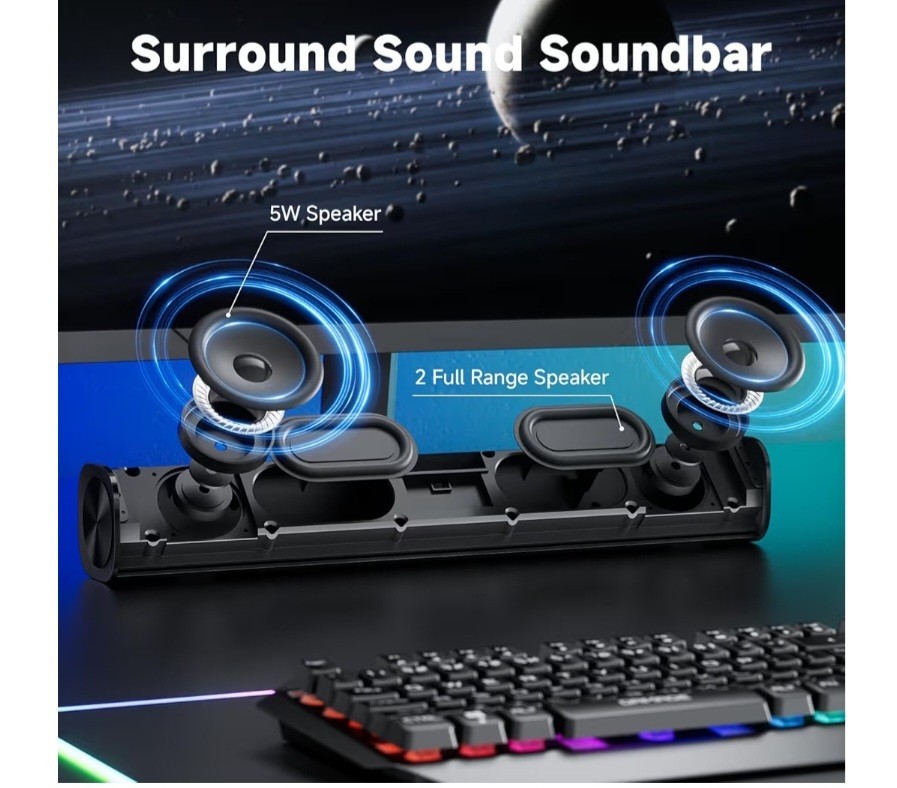 Computer Speaker Soundbar Wired/wireless Color Changing