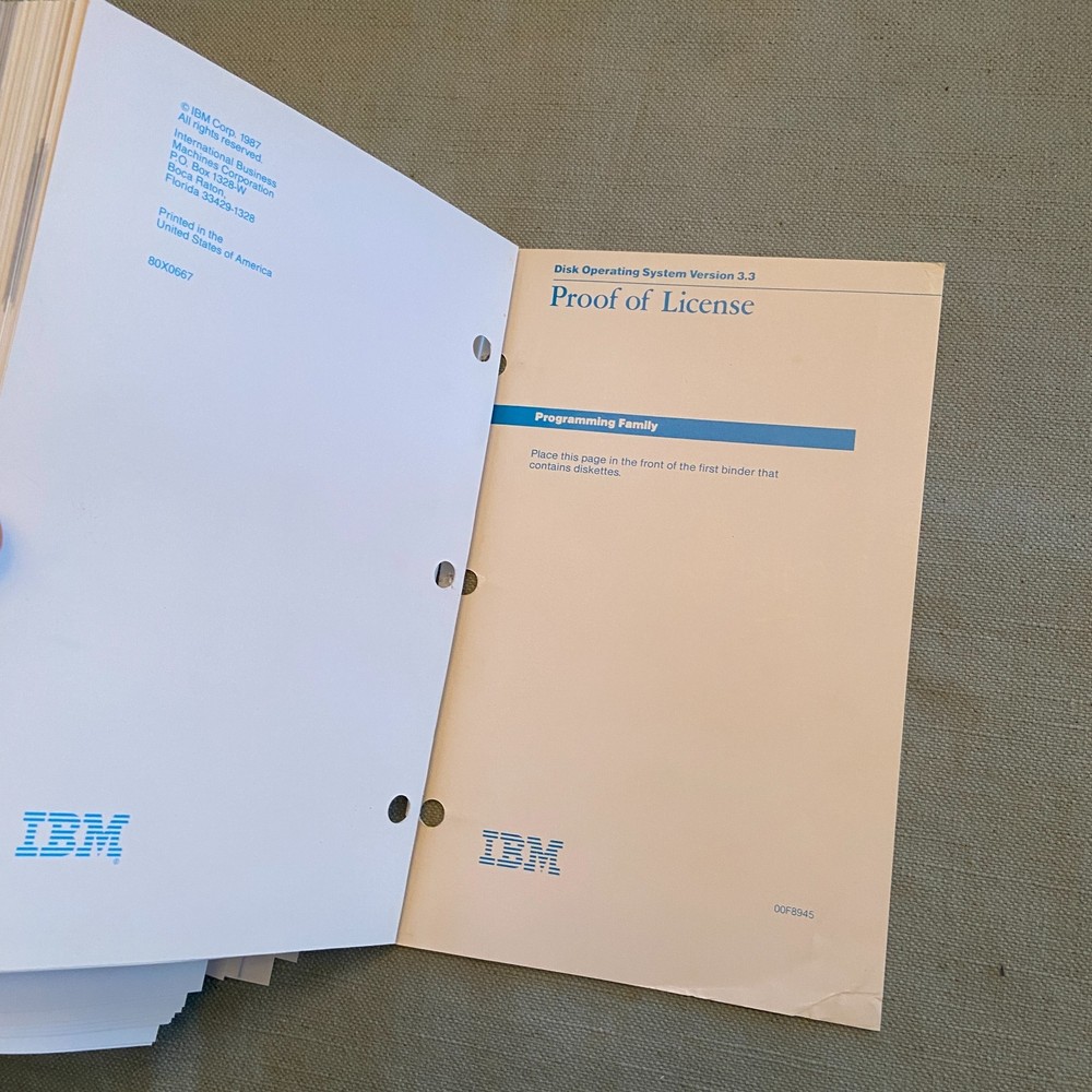 IBM Disk Operating System Version 3.30 Reference 1st Ed. 1987 Programming Family