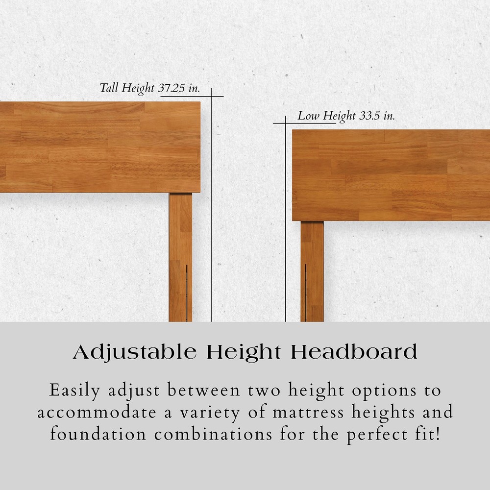 AFI Orlando King Modern Solid Wood Panel Headboard in Light Toffee