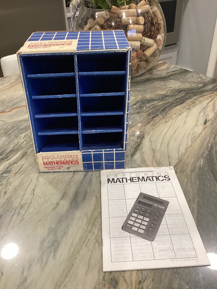 Scott Foresman Cardboard Calculator Caddy TI-108 + Guide 1991