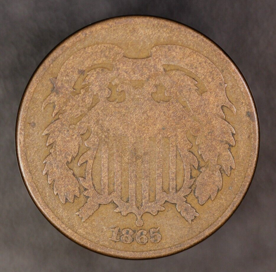 1865 TWO CENT PIECE FRESH FROM AN ORIGINAL COLLECTION-LOT AA3237