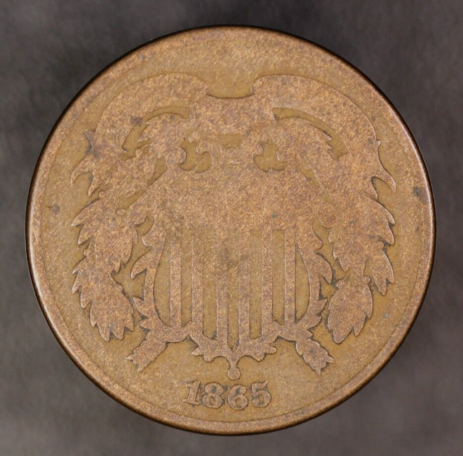 1865 TWO CENT PIECE FRESH FROM AN ORIGINAL COLLECTION-LOT AA3237