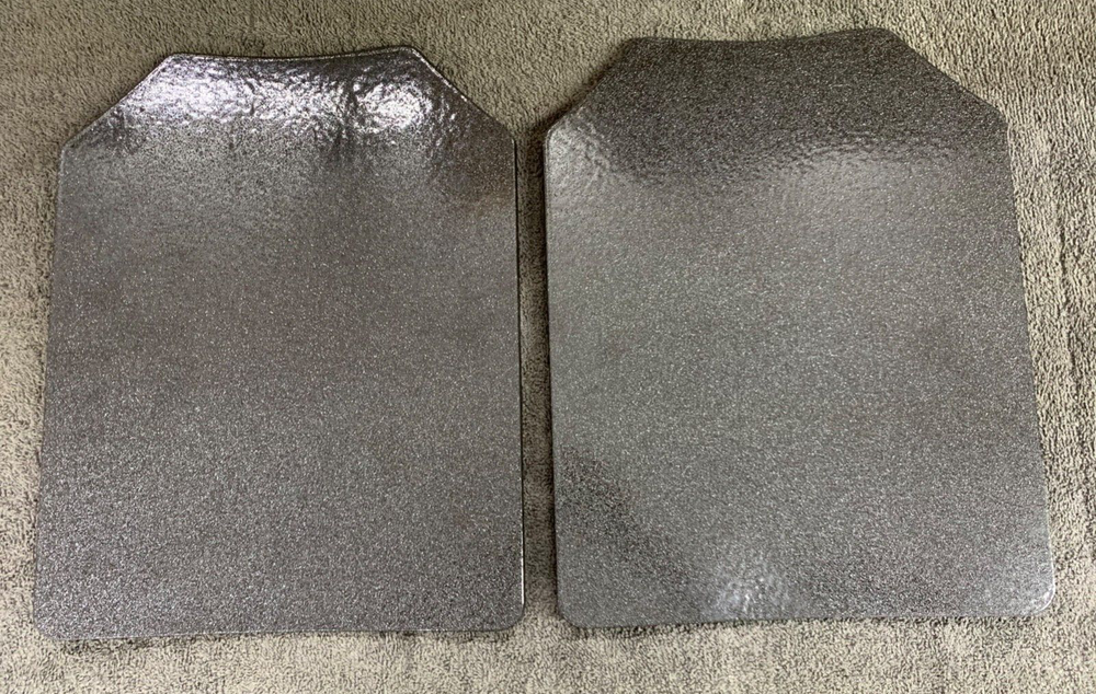 BULLETPROOF INSERTS LEVEL 3 CERAMIC STRIKE FACE CURVED PLATES 11x14 FRONT & BACK