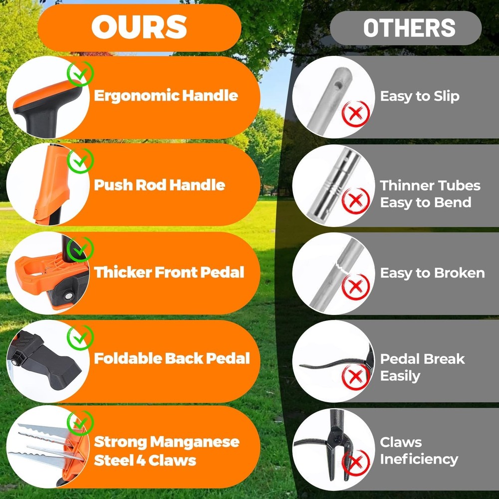Weed Puller Tool, Stand Up Weed Puller Heavy Duty, Weeding Tool with 39" Ergo...