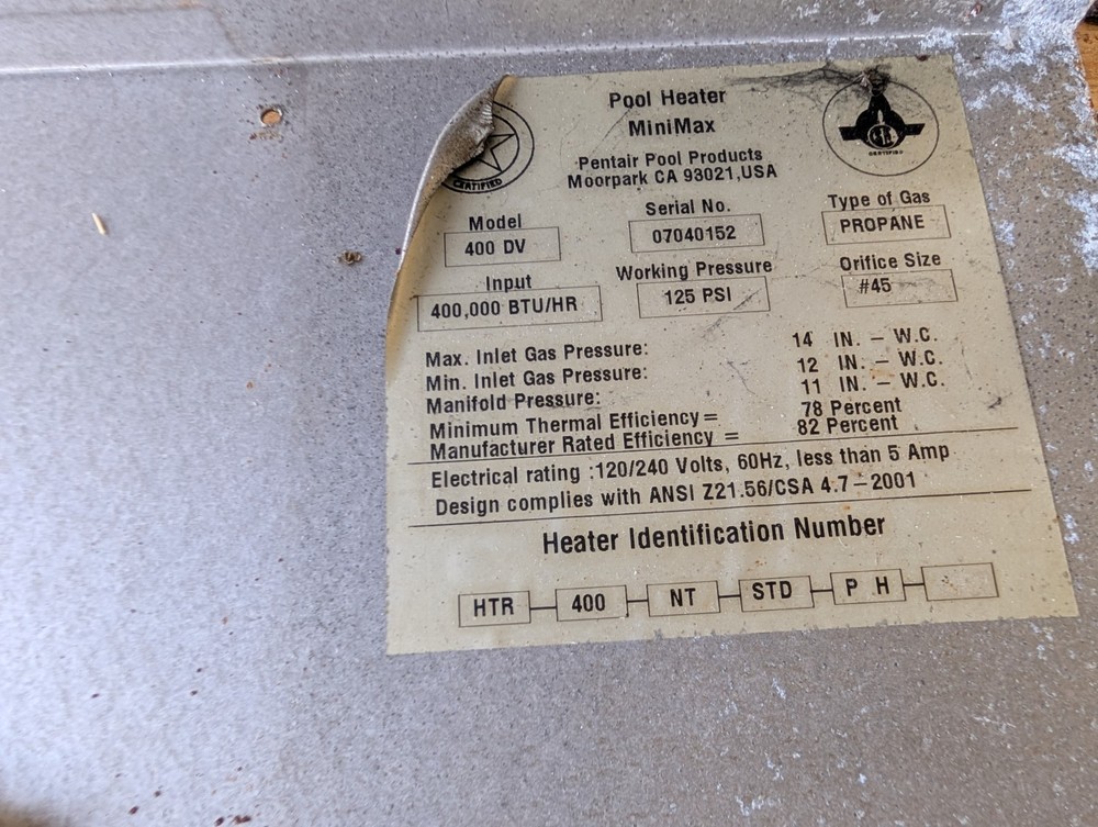 Pentair Mini Max 400 Pool Heater Electronics Control Board