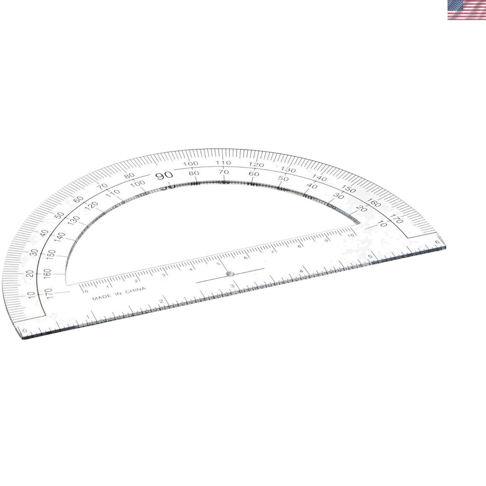 Plastic Protractor, 6-Inch Long, Clear