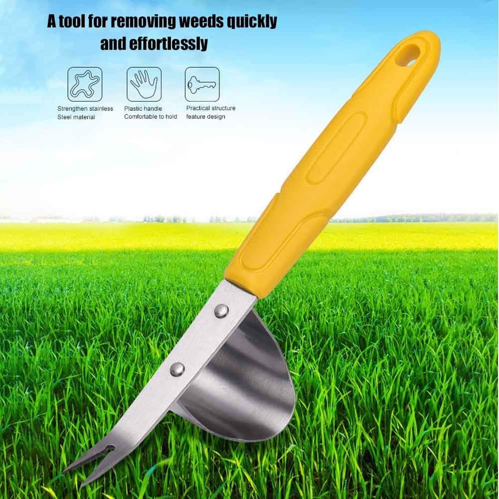 Hand Weeder Tool,Stainless Steel Weed Puller Tool with Metal Leverage Base to...