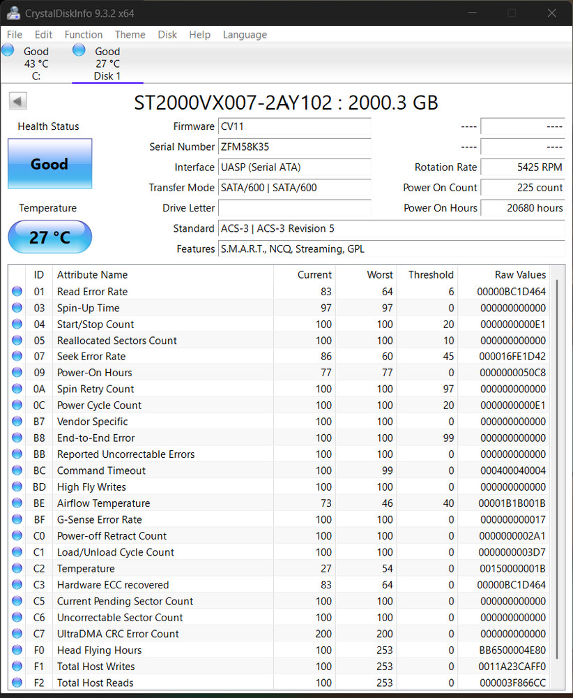 Seagate SkyHawk Lite ST2000VX007 Surveillance Hard Drive (OPEN BOX)