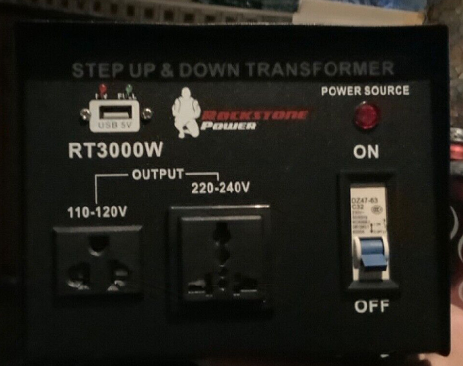 ROCKSTONE POWER 3000 WATT VOLTAGE CONVERTER TRANSFORMER/ STEP UP & DOWN AC