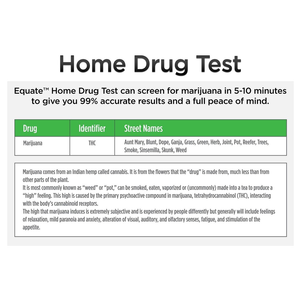 Equate 1 Panel Home Drug Test, Marijuana