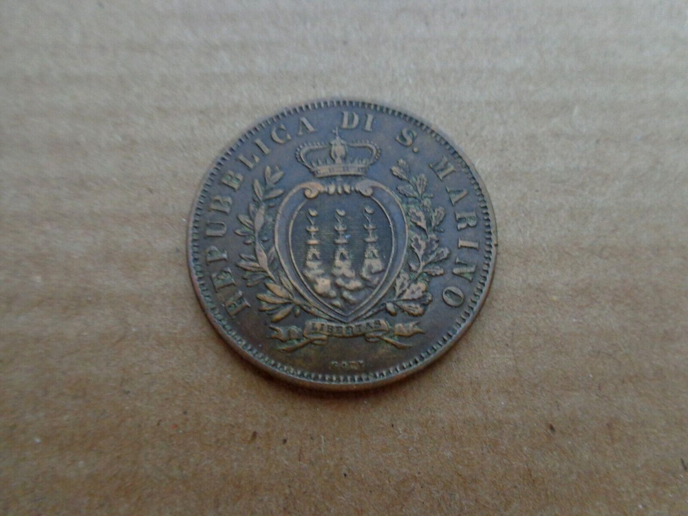 San Marino coin 1875 10 centesimi (c)