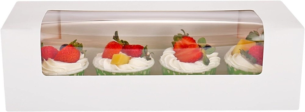 12" x 4" x 3.5" Roll Cake Boxes, Loaf Cookie White Bakery Boxes