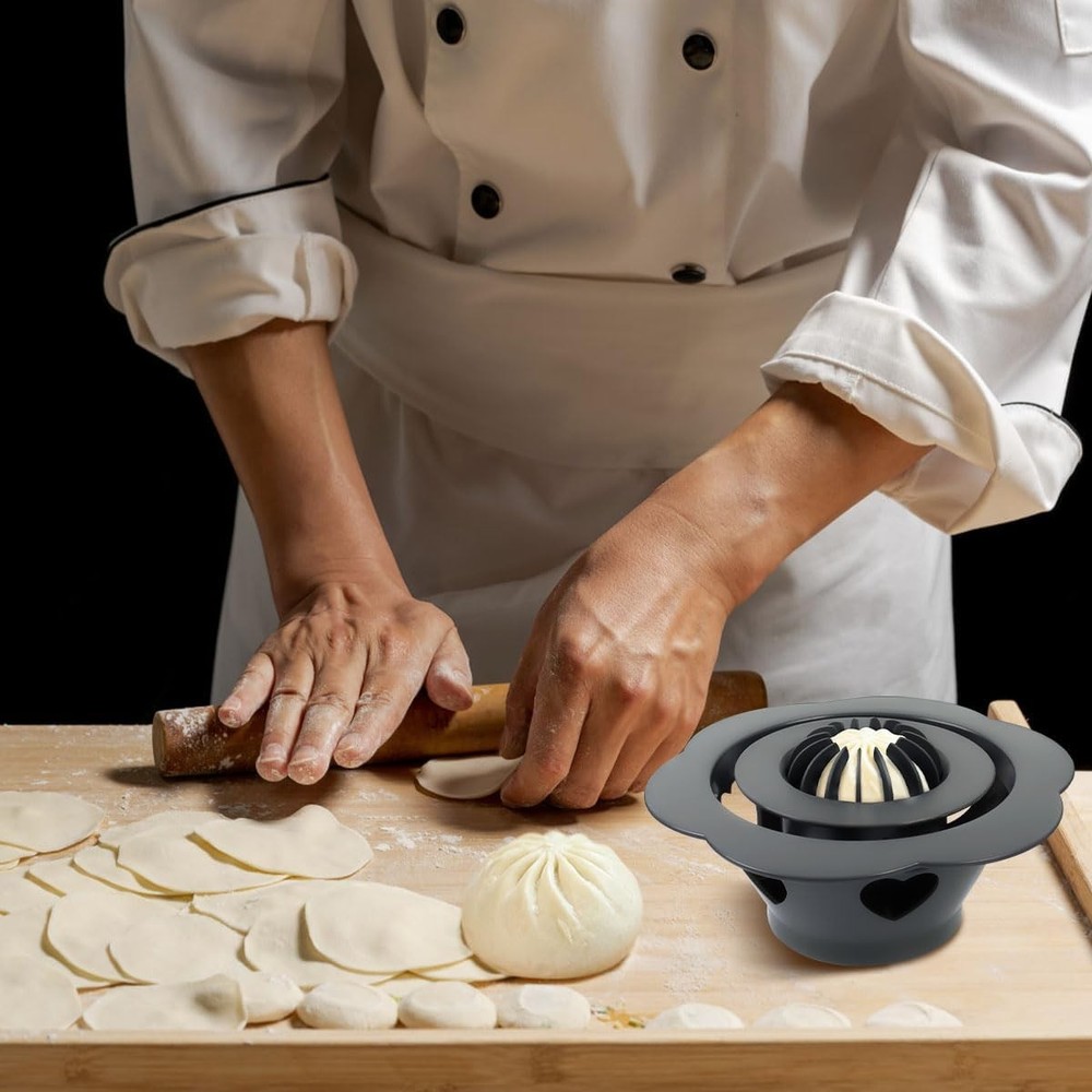 Baozi Maker Machine,6.57" Dumpling Momo Mold Plastic Kitchen Gray