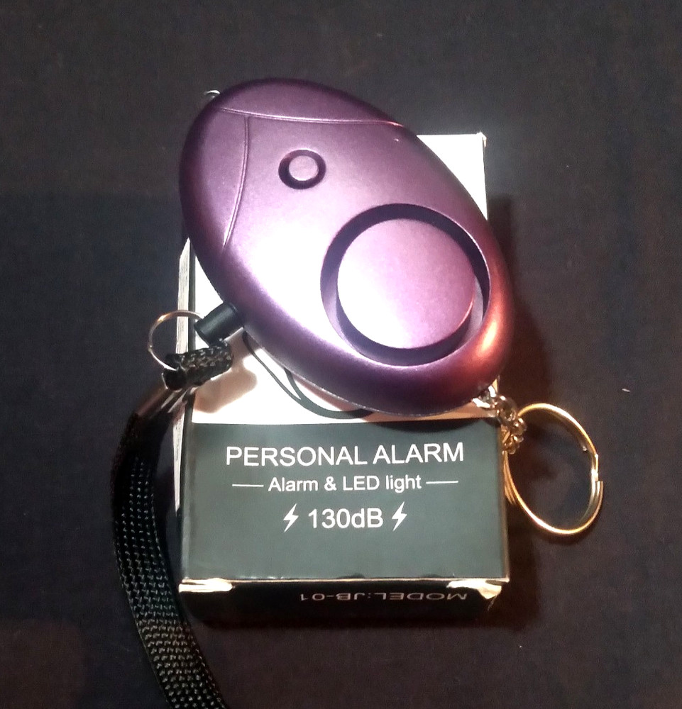 PERSONAL ALARM KEYCHAIN | 130dB | WITH FLASHLIGHT | PURPLE