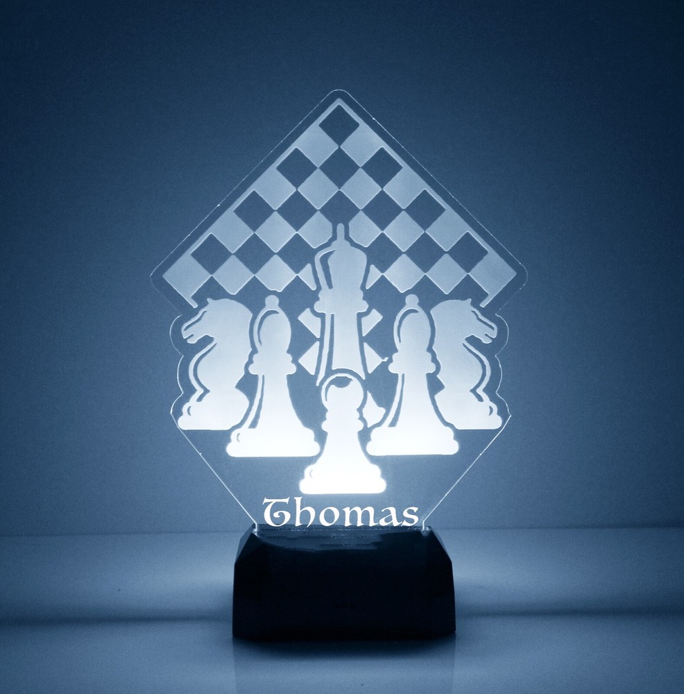 Chess Game LED Night Light, FREE Engraved Name, With Remote, Desk Lamp
