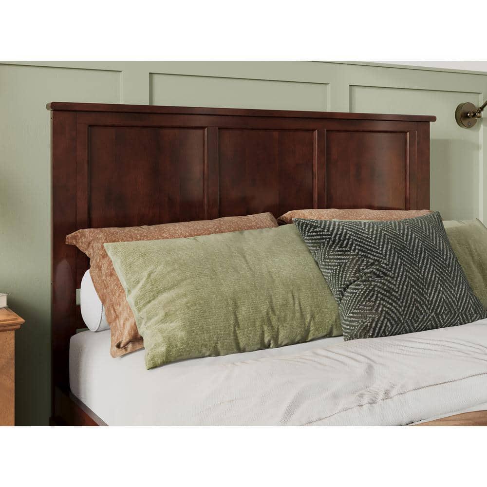 AFI Queen Panel Headboard Solid Wood Walnut Finish with Attachable USB Charger