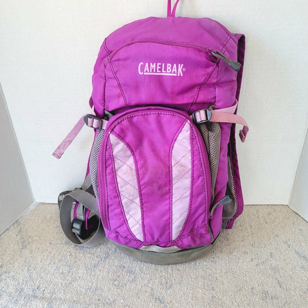 CamelBak Hydration Backpack Pink Gray Small Cycling Pack 12" EUC