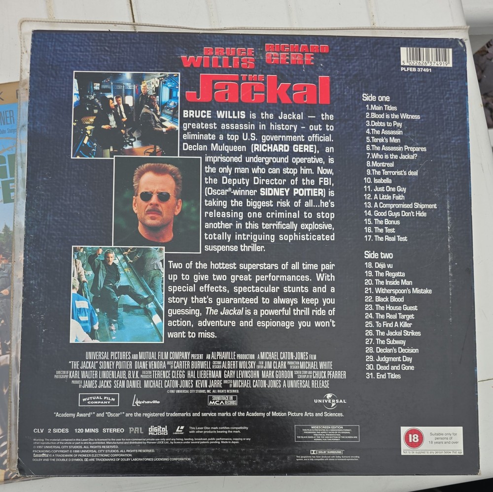 The Jackal Laserdisc PAL 🇬🇧