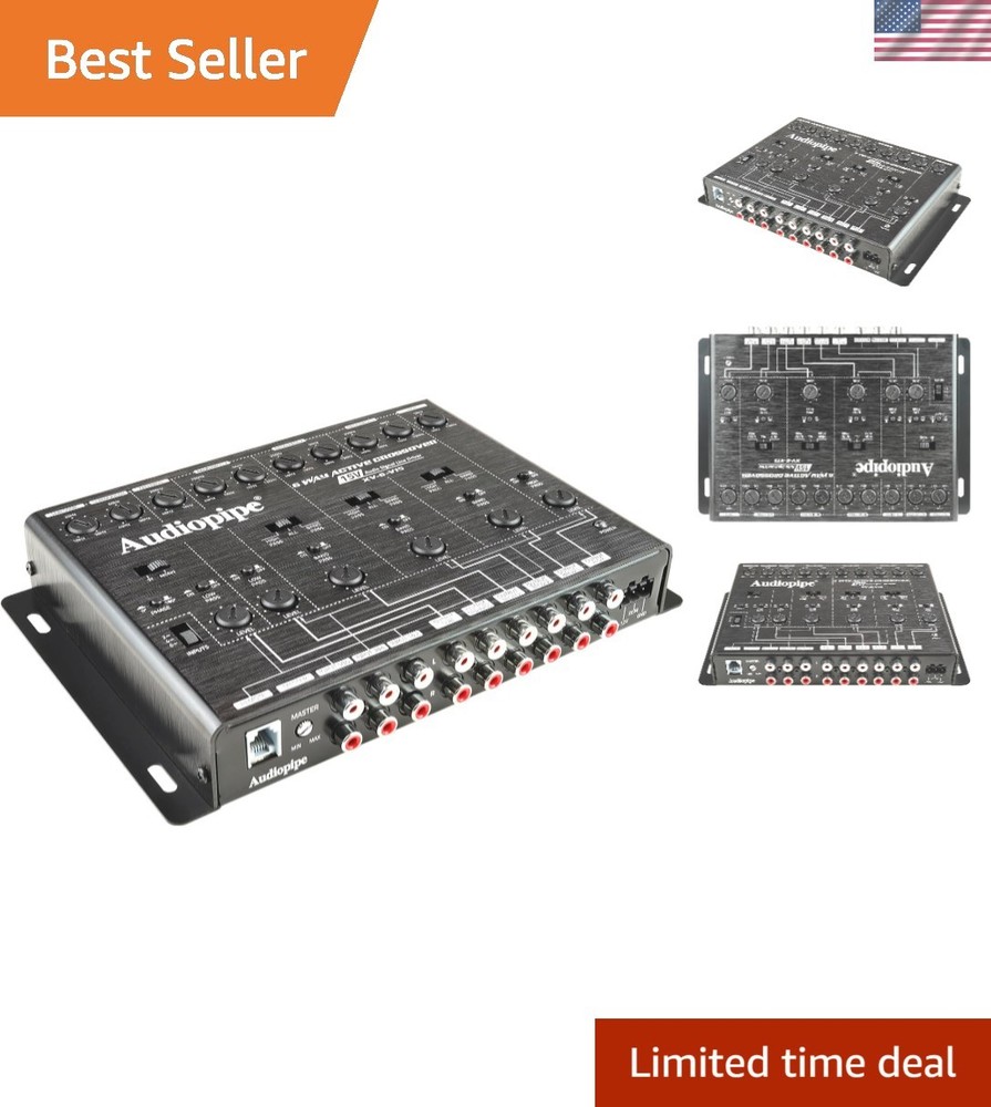 6-Way Active Crossover , Multiplier Switch, Compact, Power LED Indicator, Sub...