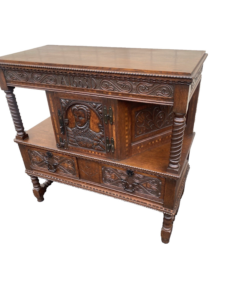 66495 Custom Hand Made Oak Cabinet Sideboard Server Chest