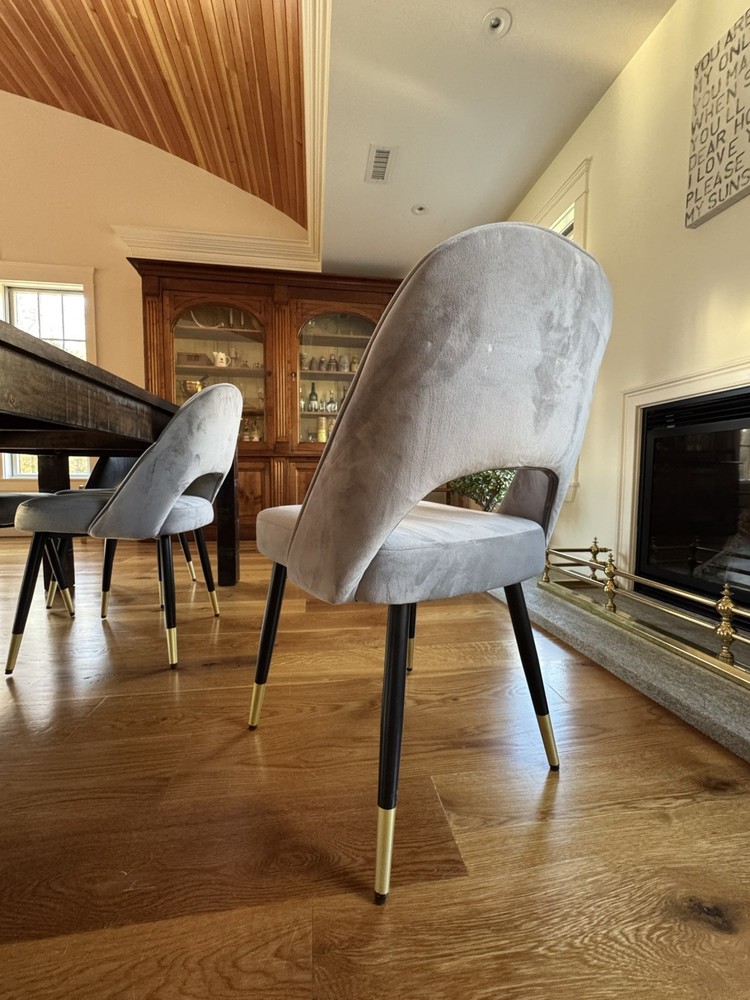 FDW FDC-FB164 Upholstered Dining Chair - Gray