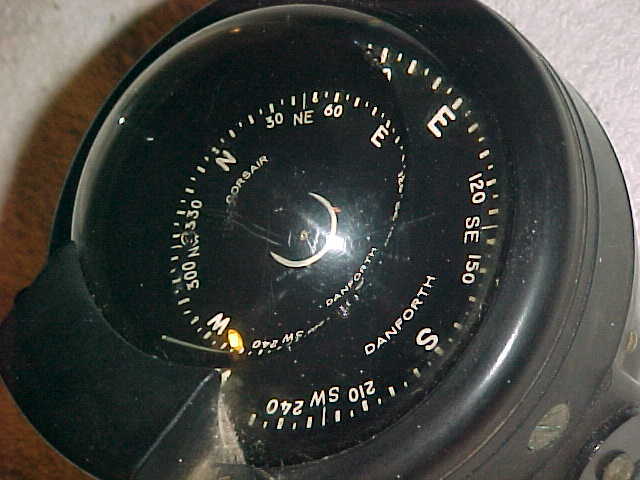 Vintage DANFORTH MARITIME COMPASS & BRACKET - WILFRID WHITE BOSTON, MASS