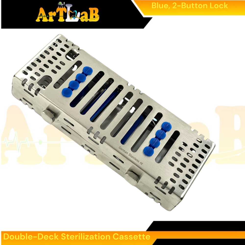 Autoclave Sterilization Cassette for 8 Instruments, Double-Decker, Lockable (1x)