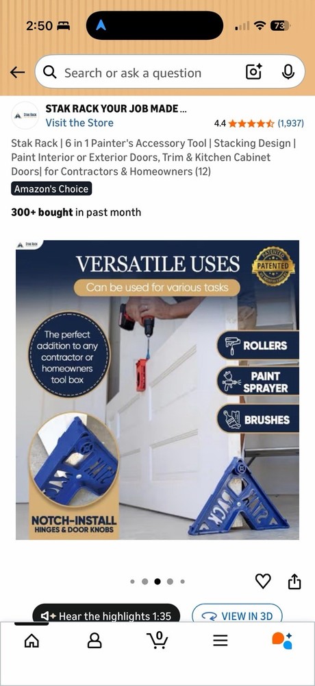 Stak Rack 6-in-1 Painter's Accessory Tool 12-Pack Blue Stacking Design