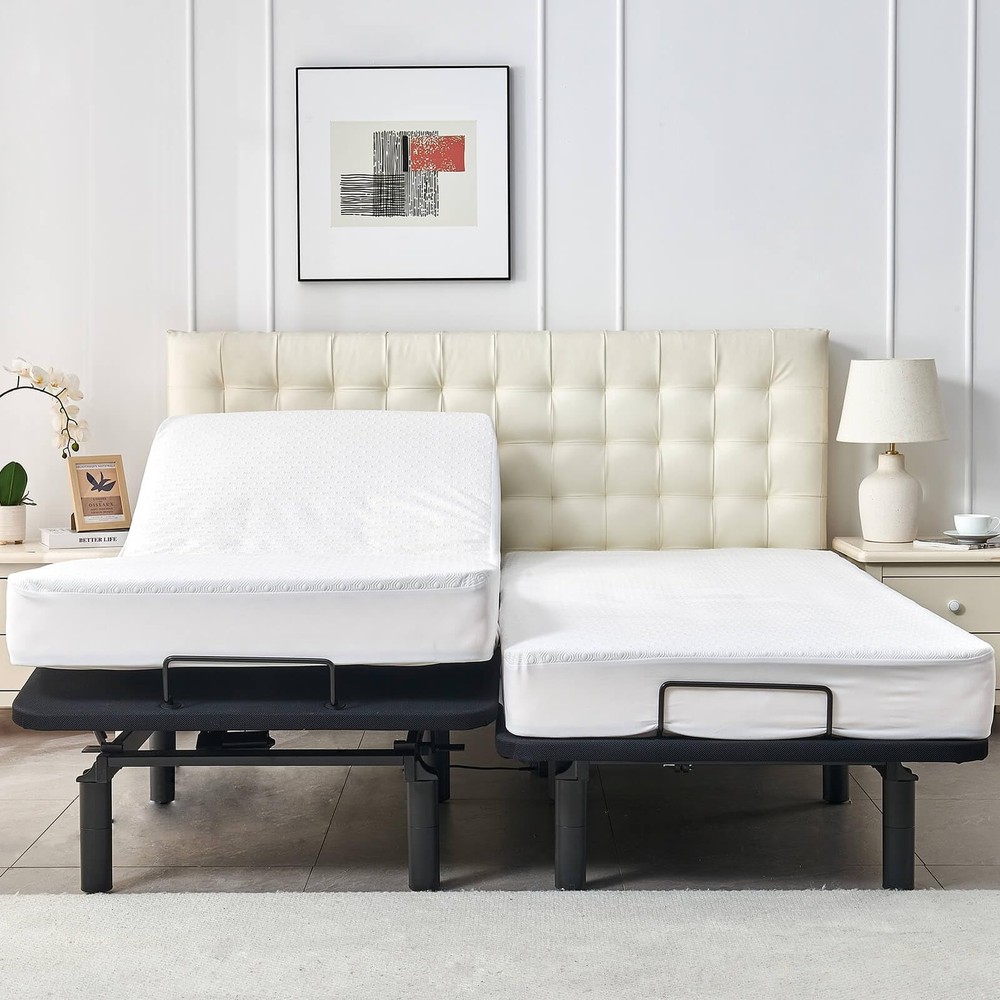Bamboo Viscose Cooling Split King Mattress Protector for Adjustable Bed Water...