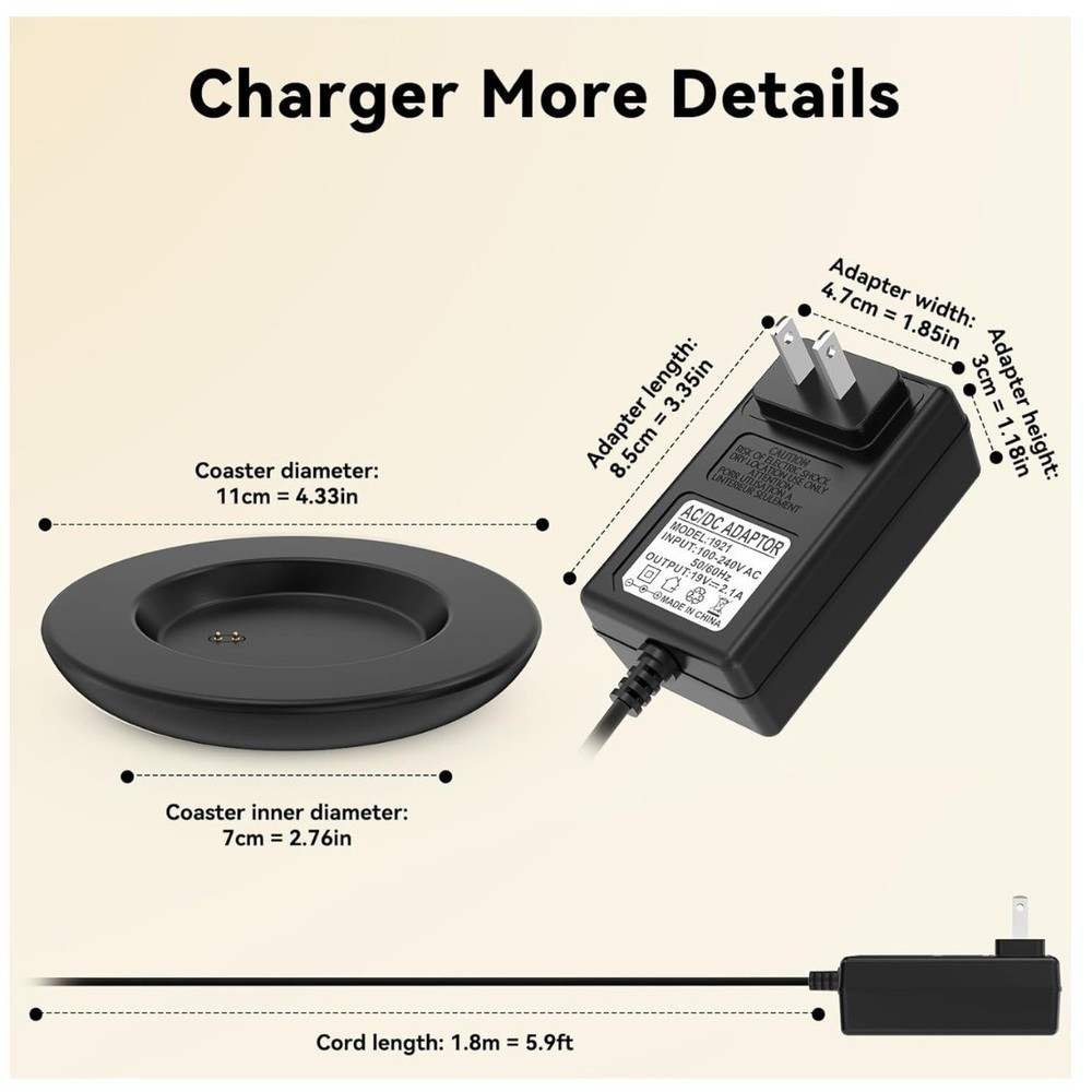 Replacement Charging Coaster 2 for Smart Mug 1 & 2 Travel Mug Black