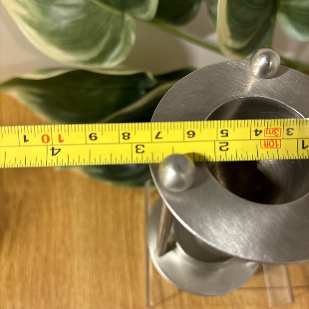 Vintage Unique Solid Nickel Incense Warmer Stand with Tea Lite Candle Base