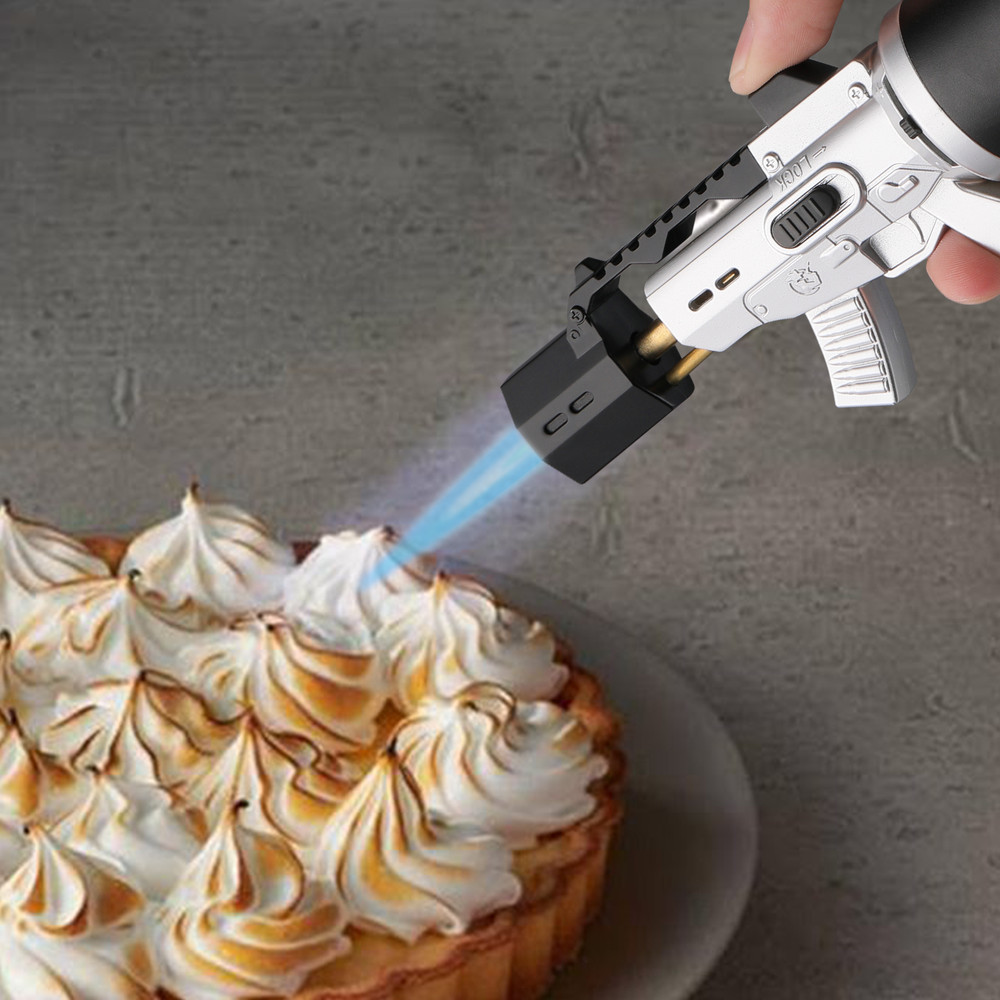 2 Pack Refillable Butane Torch Lighter Adjustable Frame Gun Lighter for Cooking