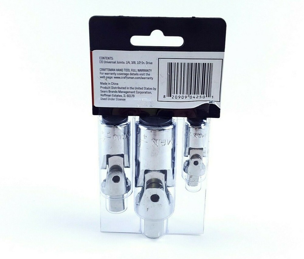 Craftsman 3 Piece Universal Joint Set Socket
