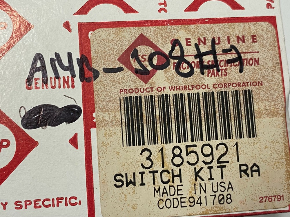 OEM Whirlpool Switch-Lmit Kit 3185921