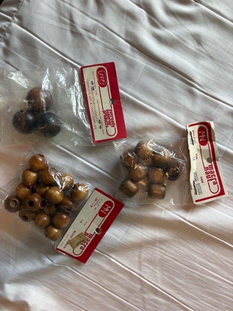 Vintage Macramé Wooden Beads