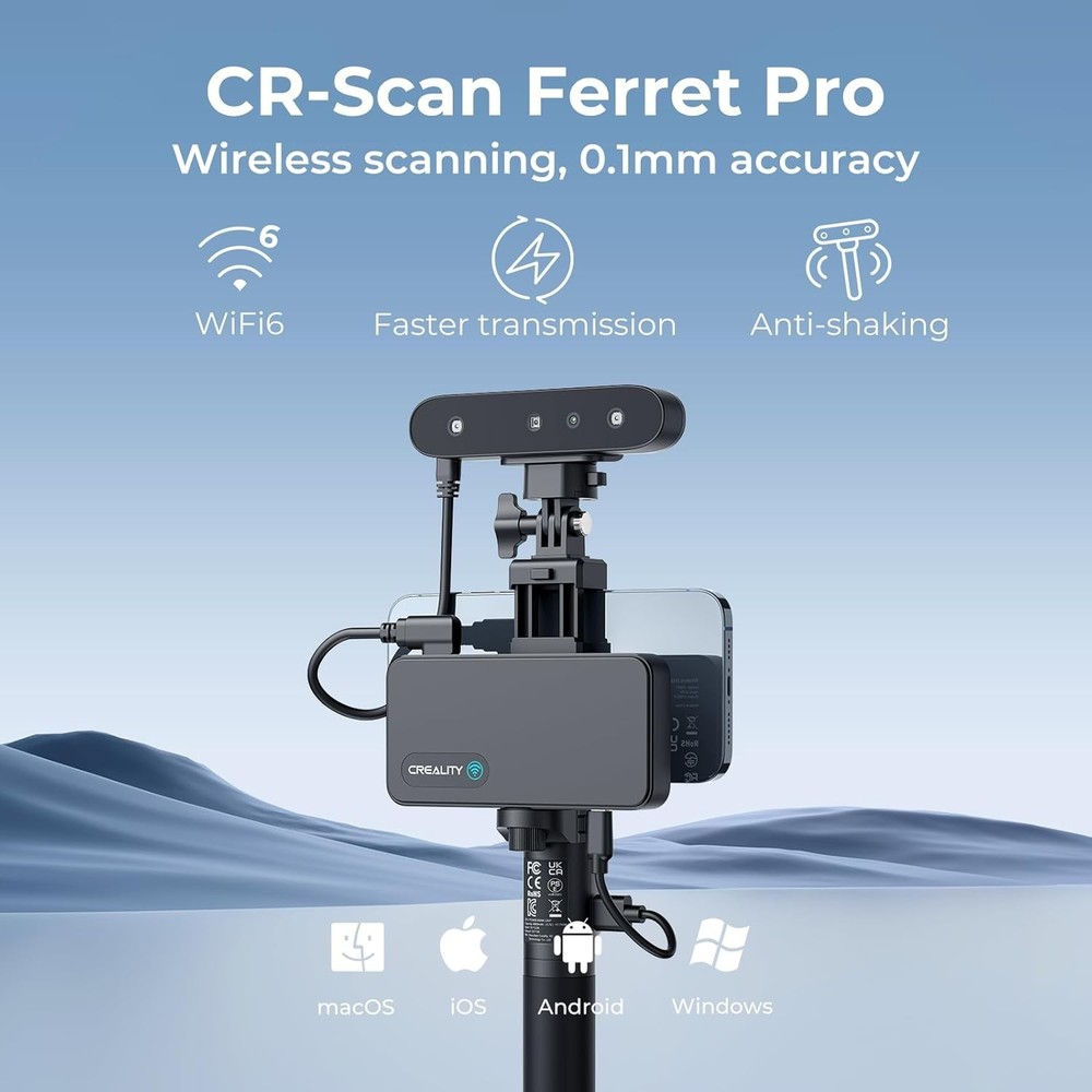 High-Resolution CR-Scan 3D Handheld Scanner - 60FPS, Fast & Accurate Results