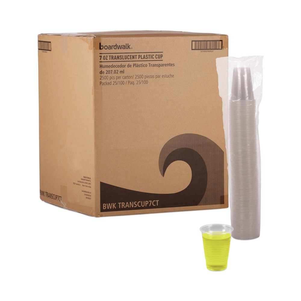 Boardwalk TRANSCUP7CT 7 oz. Polypropylene Cold Cups - Translucent (2500/CT) New