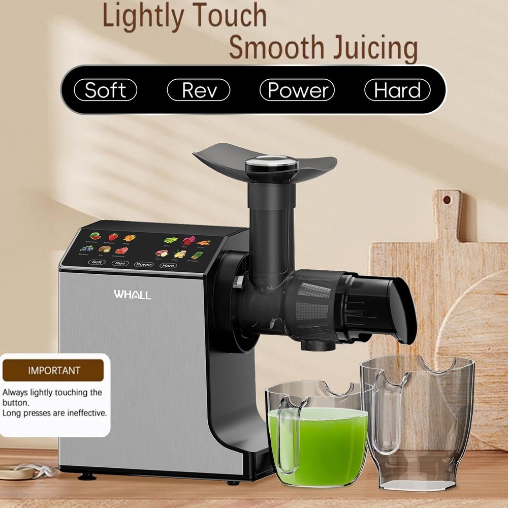 Whall Slow, Masticating & Cold Press Juicer Machine, 2 Speeds - Scratch & Dent