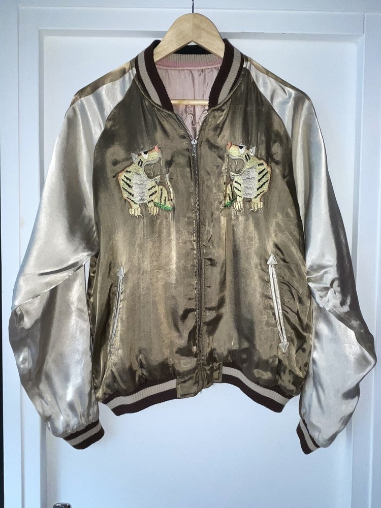 Japanese Silk Souvenir Jacket Bomber Authentic